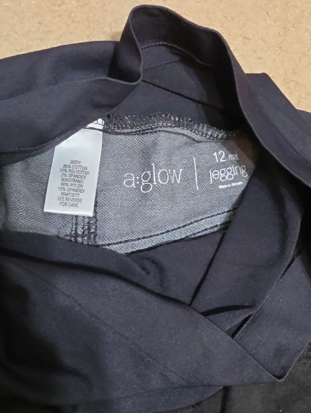 a:glow Black Skinny Jeans with Navy Pull-On Waistband - Picture 7 of 8